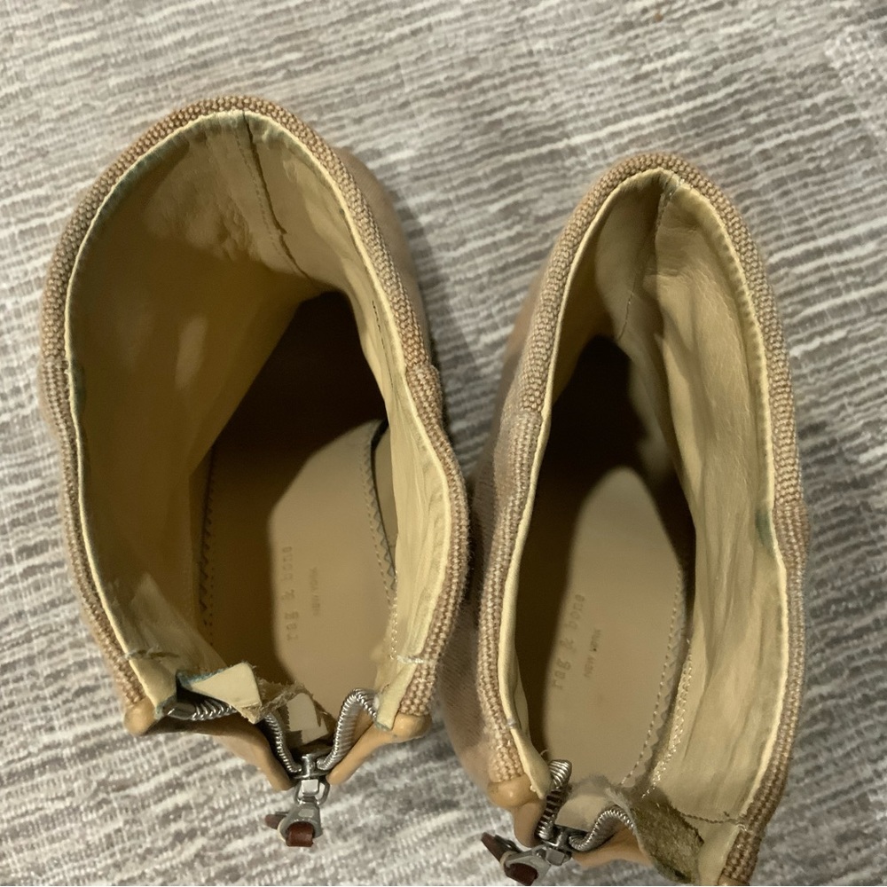 Rag And Bone Camel Canvas Ankle Boots. Size 6 - image 3